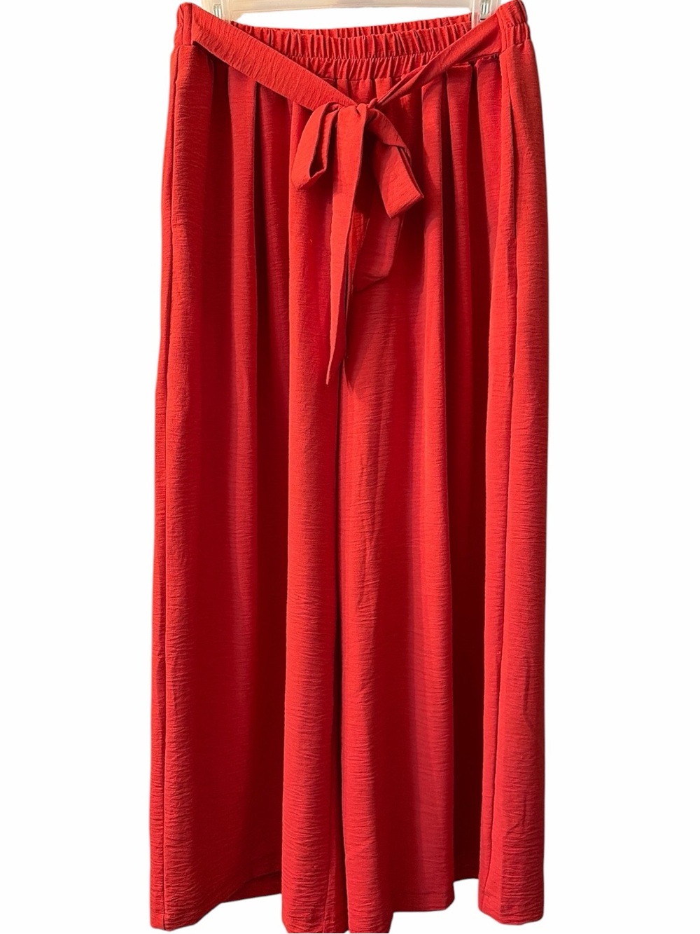 Rust wide leg tie front summer pants WITH POCKETS